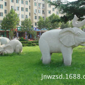济宁石雕大象哪里卖 汉白玉石材雕刻大象雕塑多少钱 白石大象图片