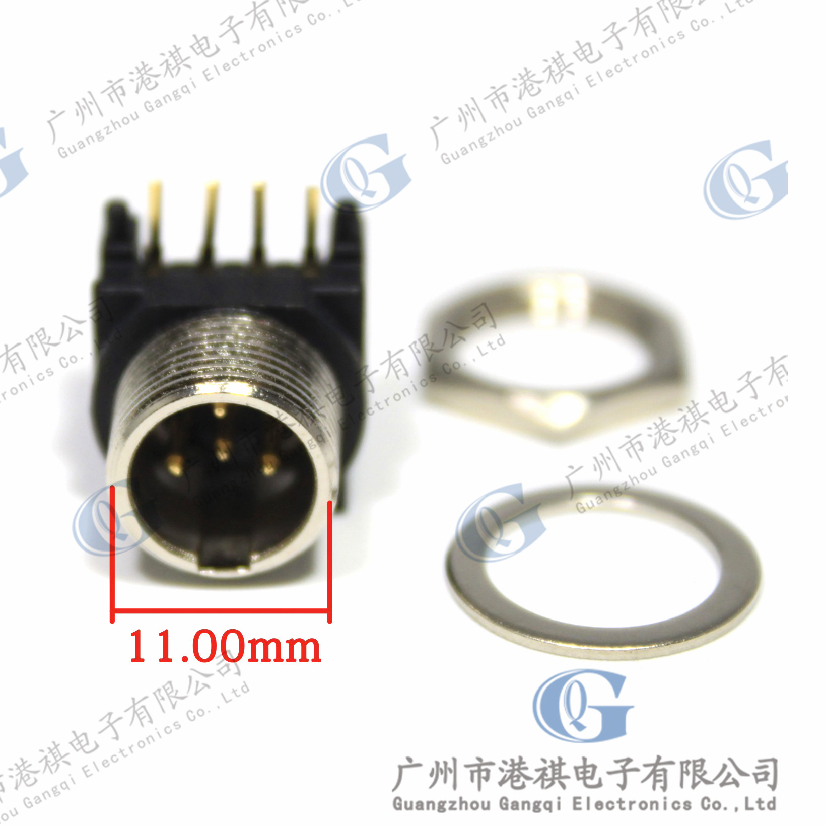 迷你卡侬卡龙4芯插座 MINI XLR信号连接器 4P镀金脚 现货