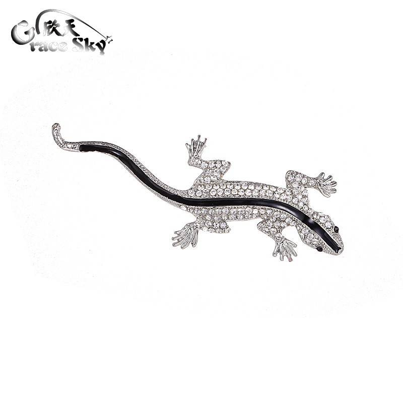 歐美流行合金胸針 動物胸針滿鑽壁虎身體滴油胸針時尚胸針