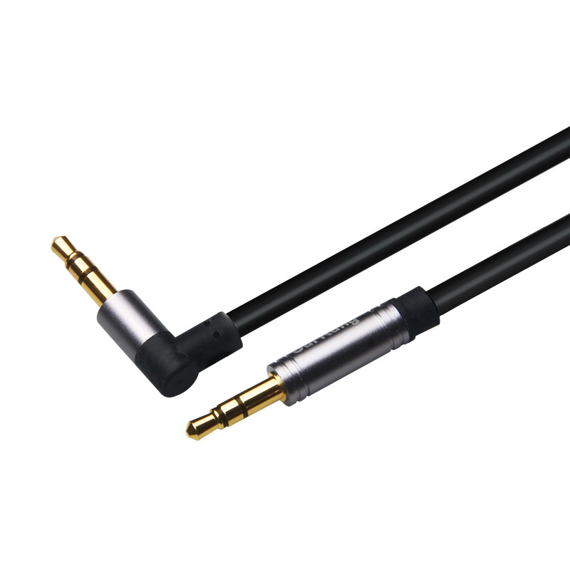 音频耳机线车载AUX公对公3.5mm90度音频线手机车用音响连接