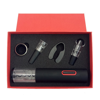 电动红酒红葡萄酒开瓶器酒环割纸器抽真空酒塞倒酒器五件套|ms