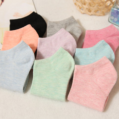 Women's Ship Socks Spring and Summer Thin Ladies Short Socks Cotton Candy Color Plain Mouth Invisible Socks Wholesale