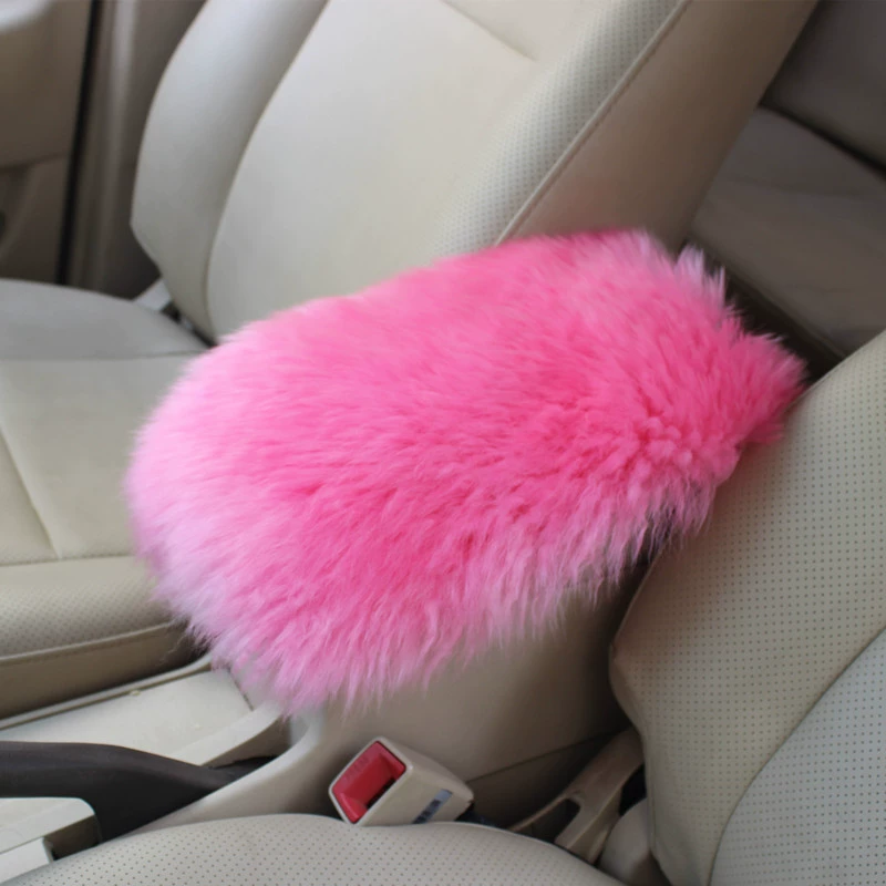 Высококачественная кожа утолщенная из чистой шерсти центральный подлокотник коробка наволочка подлокотник коробка подушка зимние автомобильные принадлежности