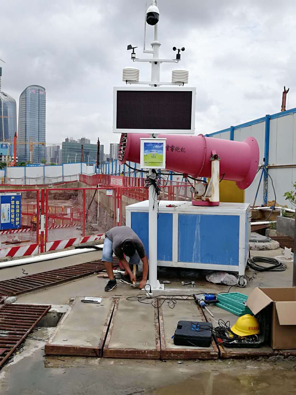 深圳市奥斯恩 建筑工地扬尘在线视频监控系统  工地扬尘与噪声在