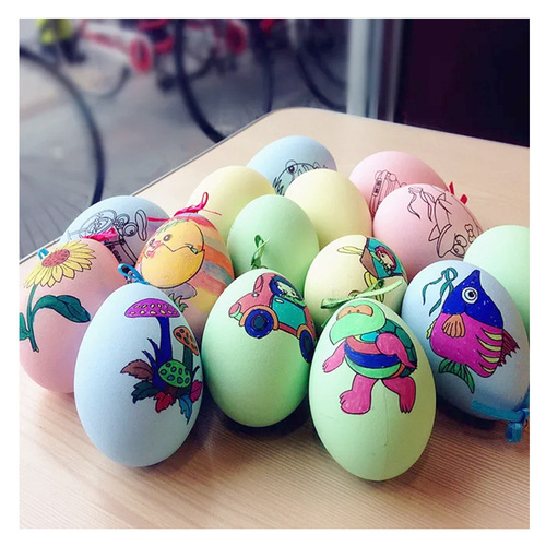 Children's gifts graffiti Easter eggs street stall hand-painted painted simulation plastic fake egg toys diy