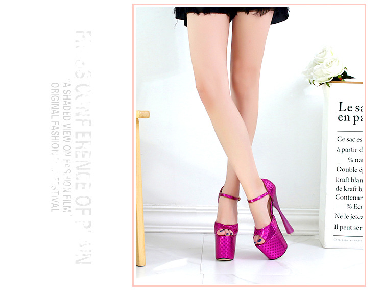 Sandal cao gót nữ hở mũi gót 19 cm đế dày phong cách T-stage — Màu vàng chi tiết 10