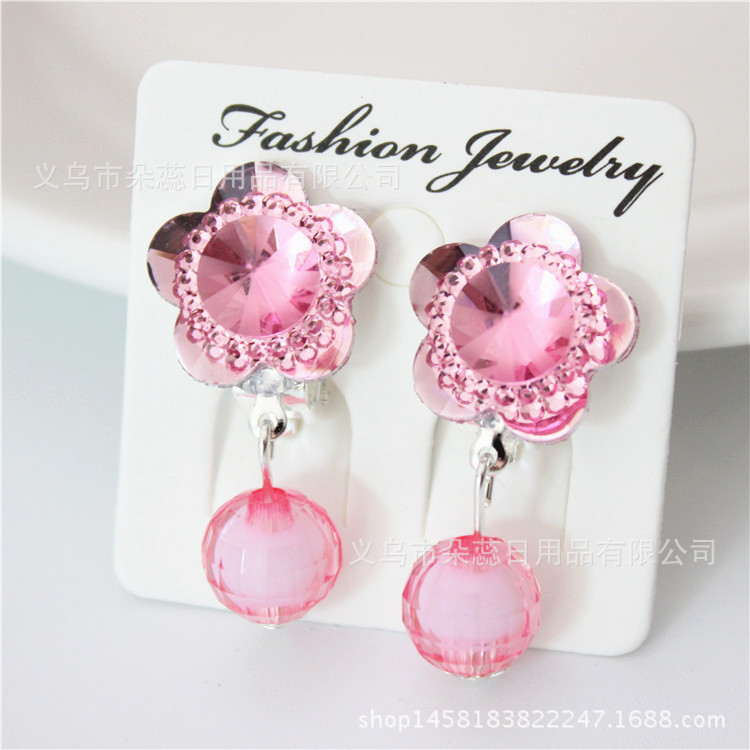 Cartoon Style Heart Shape Flower Arylic Handmade Kid's Drop Earrings 1 Pair display picture 6