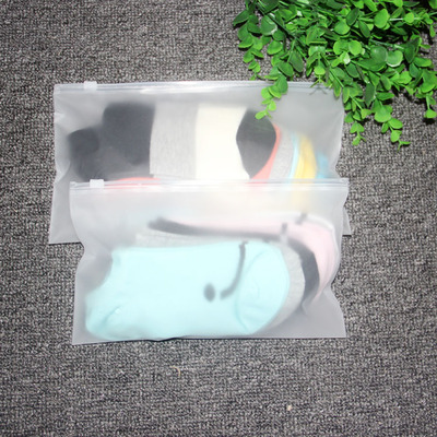 Customized Frosted bags Length Socks bag Underwear Zipper bag towel Mask Storage bag printing 20*12