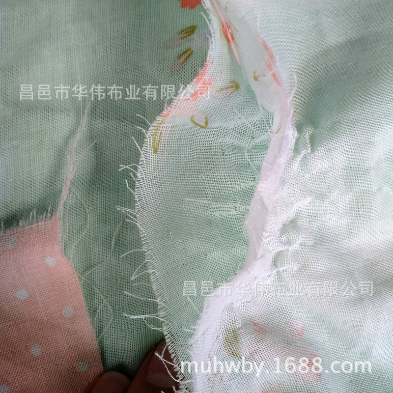全棉两层纱布 110*90 门幅2.4米高密大幅宽睡衣用印花纱布