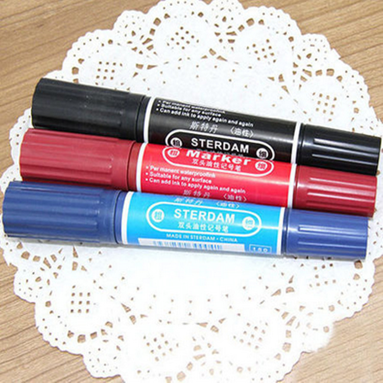 大小双头记号笔红蓝黑色油性笔勾线大头笔粗细箱头笔包装笔批发