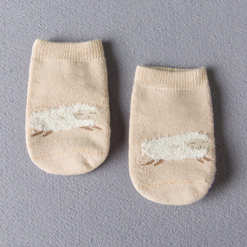 Autumn and winter colorful cotton newborn baby socks infant floor socks thickened mid-calf cotton socks to keep warm and absorb sweat
