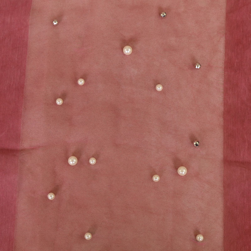 #5酒红 (2) 蕾丝珍珠羊绒围巾