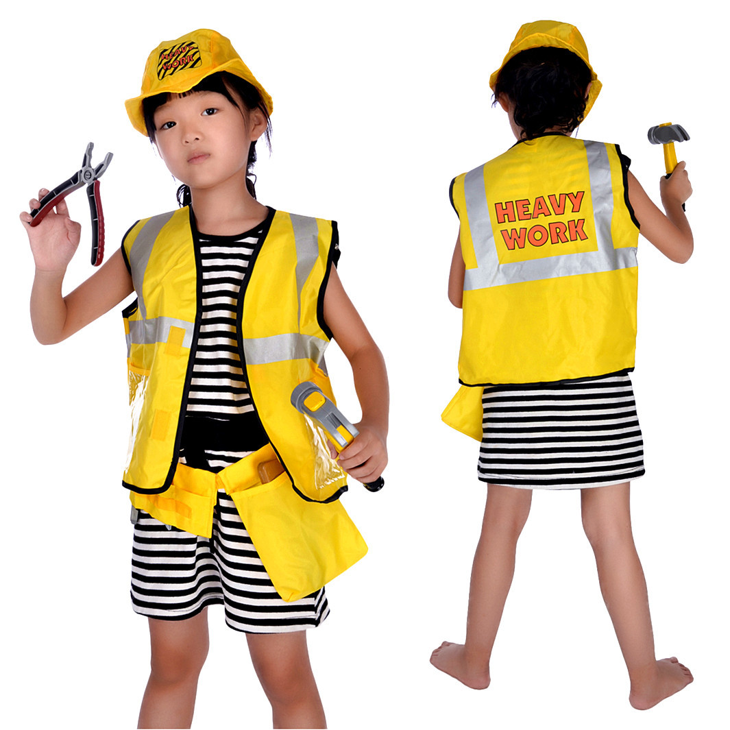 Halloween Cosplay traje de bombero médico policía ingeniero pirata chef ropa + herramientas