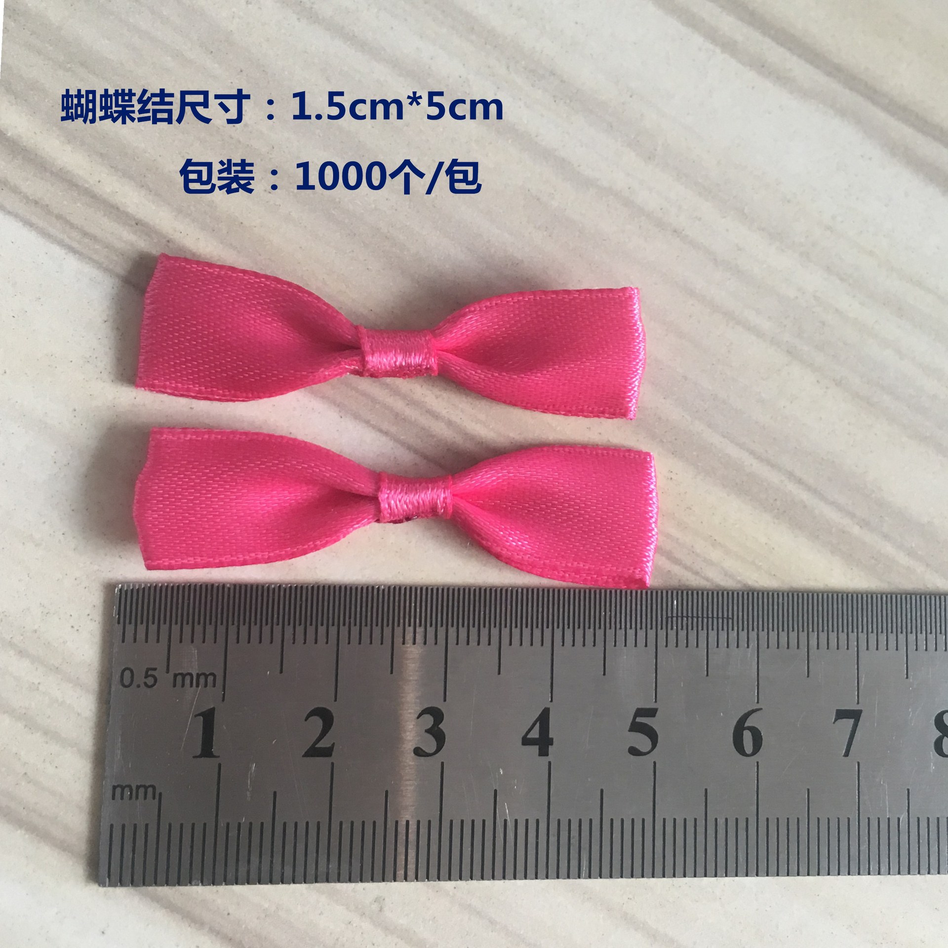 1,5 cm cinta Rosa hecha a mano pequeña pajarita Niños Accesorios de pelo arco fábrica al por mayor