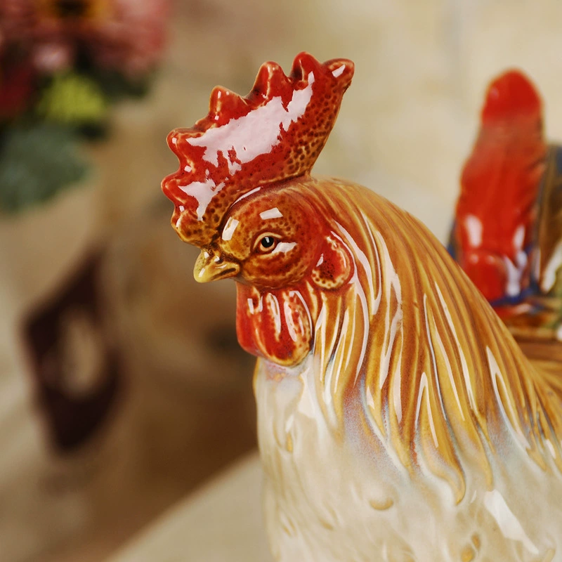Декорации сельской местности, керамические изделия, изделия Crafts, цыплята, креативная выставка дома на столе, декор для гостиной