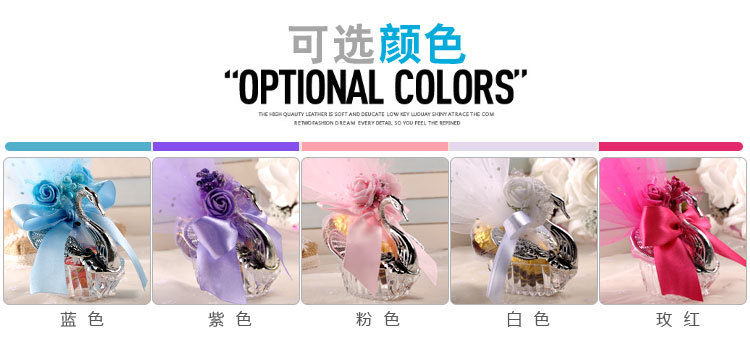 欧式创意水晶小天鹅喜糖盒 西式婚礼糖果盒子婚庆用品塑料喜糖盒详情图3