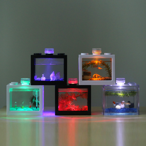 Small Tank Ecosystem Accessories Micro Landscape LED Battery Light Colorful Waterproof Light