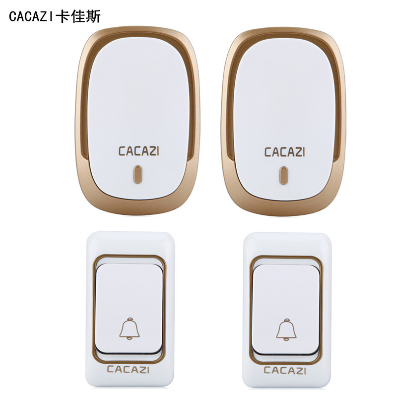 卡佳斯无线门铃二拖二不用电源 直流用电池 遥控 电子家用 呼叫器