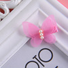 Cute shiffon hairgrip for princess from pearl with bow, children's hair accessory, Korean style