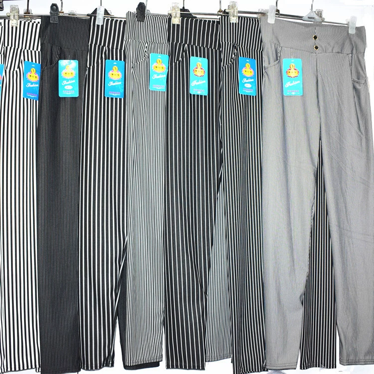 A5/5 весна и лето Большие размеры женские Seven Nine Points стрейч черно-белые полосатые карандаш повседневные леггинсы оптовая продажа с фабрики