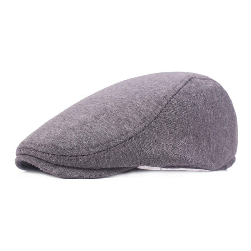 Men's Retro Solid Color Flat Eaves Beret Hat display picture 6