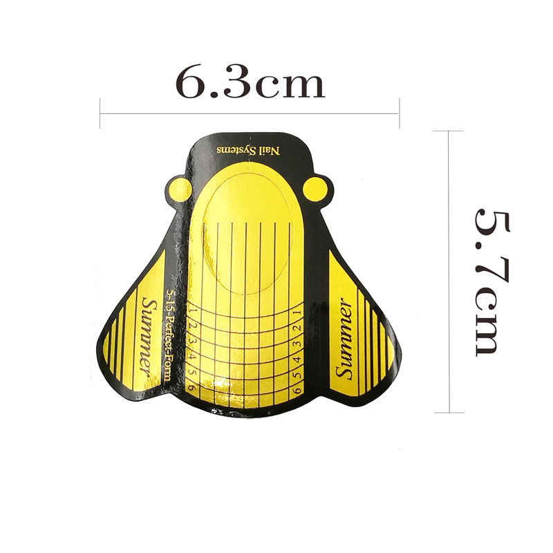 Soporte de papel de uñas titular de dedo mosca fototerapia uñas de cristal práctico titular de papel 100/500 piezas titular de papel de avión oro