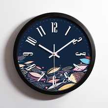 金属不锈钢静音挂钟 创意时尚客厅铝挂钟定制LOGO 钟表批发 铝钟