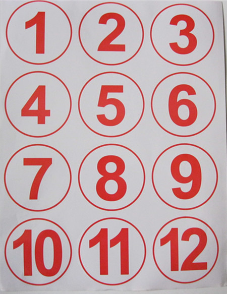 大号直径9CM数字不干胶标签顺序贴纸 网吧号码贴楼层贴纸1-108号