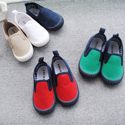 Japan and South Korea Spring and autumn season Children's shoes Foreign trade Elastic children canvas shoe cowboy baby White shoes