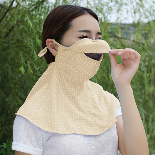 Korean style extended sunscreen neck guard with opening polka dot fashionable anti-UV outdoor wholesale