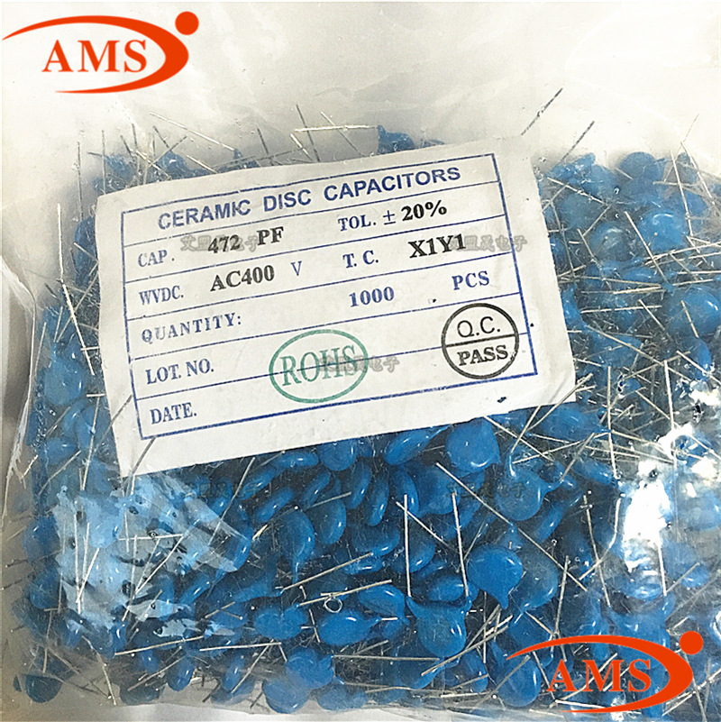 Y1安规Y电容 472M/4700pF 4.7nF 400V 高压瓷片电容 脚距10mm