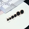 Black golden universal trend earrings stainless steel, European style, simple and elegant design, pink gold