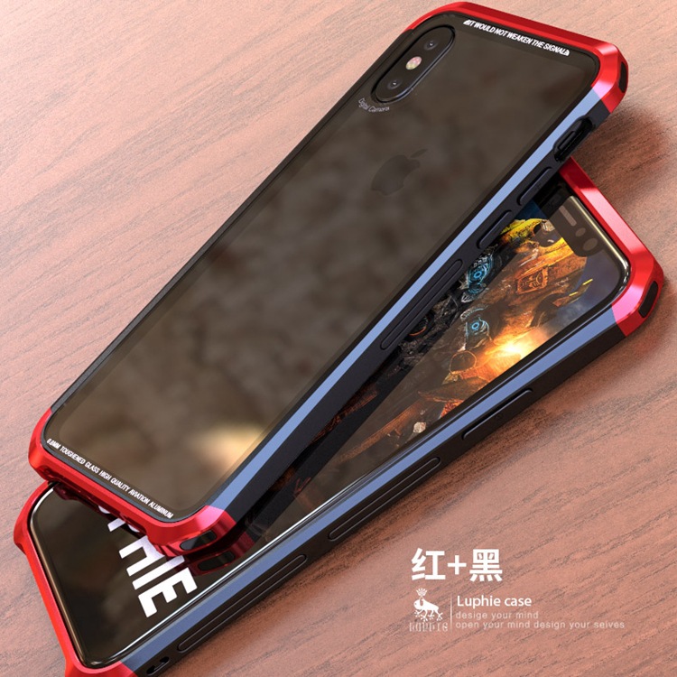 适用iPhoneXs手机外壳7plus钢化玻璃双色边框保护套双截龙手机套