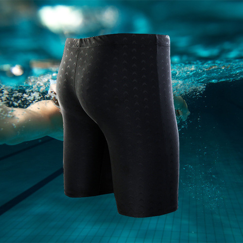 Men's wholesale five-cent swim trunks, quick-drying shark skin professional swim trunks, plus-size swimwear