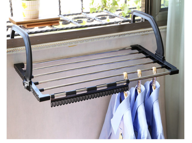 Multiuse Folding Window Drying Rack Stainless Steel Hanging Drying Rack  Balcony Drying Shelf Towel Quilt Stand - Drying Racks - AliExpress