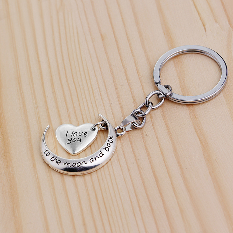 Fashion Heart-shape Moon Keychain display picture 6