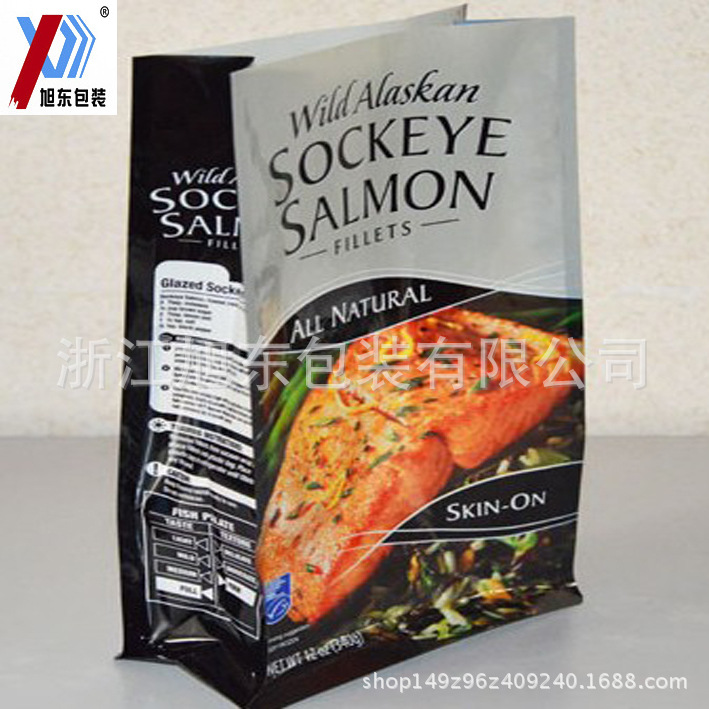 煎鱼冷冻食品八边封包装袋 平底pa复合立体塑料袋 QS认证厂家定