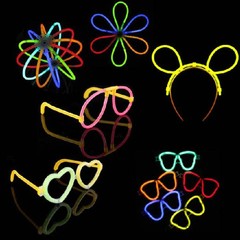 Glow Sticks Accessories, Eyeglass Frame Lantern Accessories, Hair Clips Light-Up Toys, Glow Sticks Heart-Shaped Eyeglass Assembly Frame