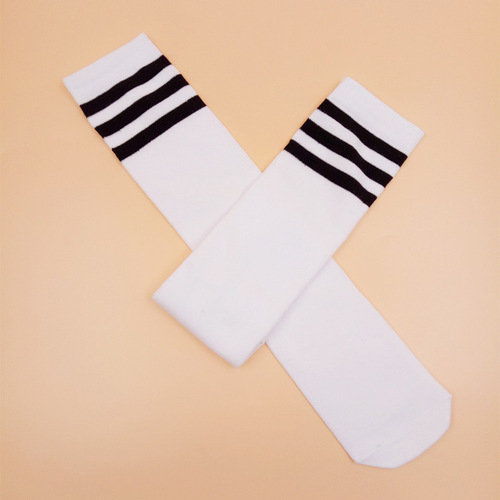 Campus style girls three-stripe mid-calf socks primary school uniform mid-calf socks performance chorus striped children's socks