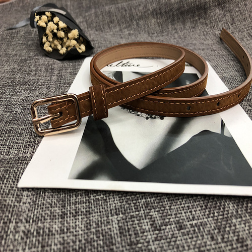 2020 Korean fashion new versatile dress belt jeans belt imitation leather thin belt factory direct sale
