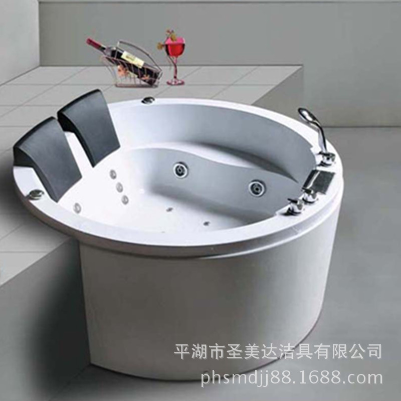 Round Embedded Two-Person Massage Surf Constant Temperature Bathtub Embedded Bathtub Hotel Supplies Beauty Sanitary Ware