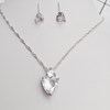 Jewelry heart-shaped, earrings, small design necklace, universal set for bride