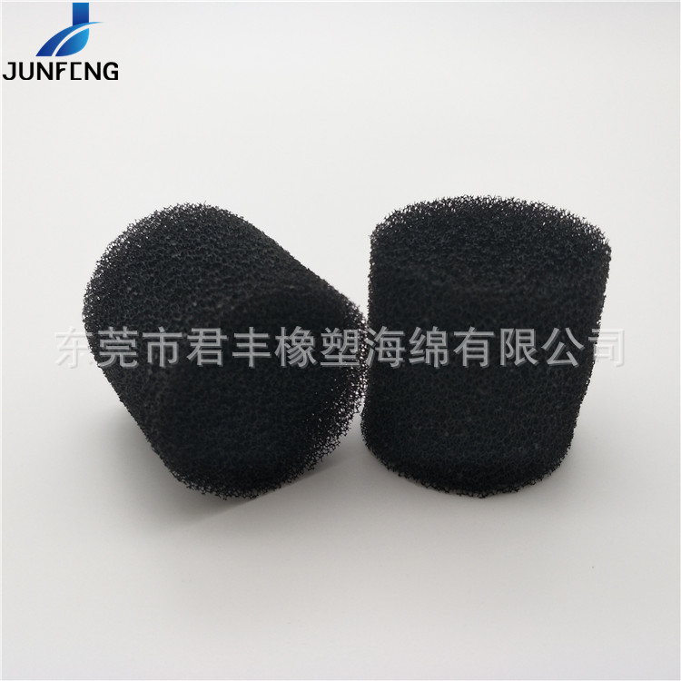 黑色海绵圆柱子15 60ppi 水族馆水族箱污水处理过滤海绵定制