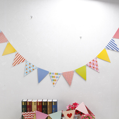 Manufacturer birthday pull flag letter banner hanging flag party party decoration pennant paper string housewarming wedding decoration