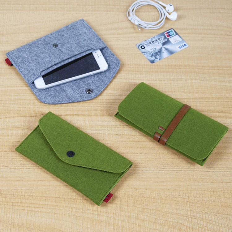 厂家直销  热销毛毡手机包 手拿包钱包 精美时尚毛毡包 低价批发