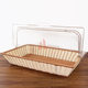 PP Imitation Rattan Woven Basket Rectangular Bread Basket Commercial Super Display Cabinet Vegetable and Fruit Display Basket with Lid Western Food Pastry Basket