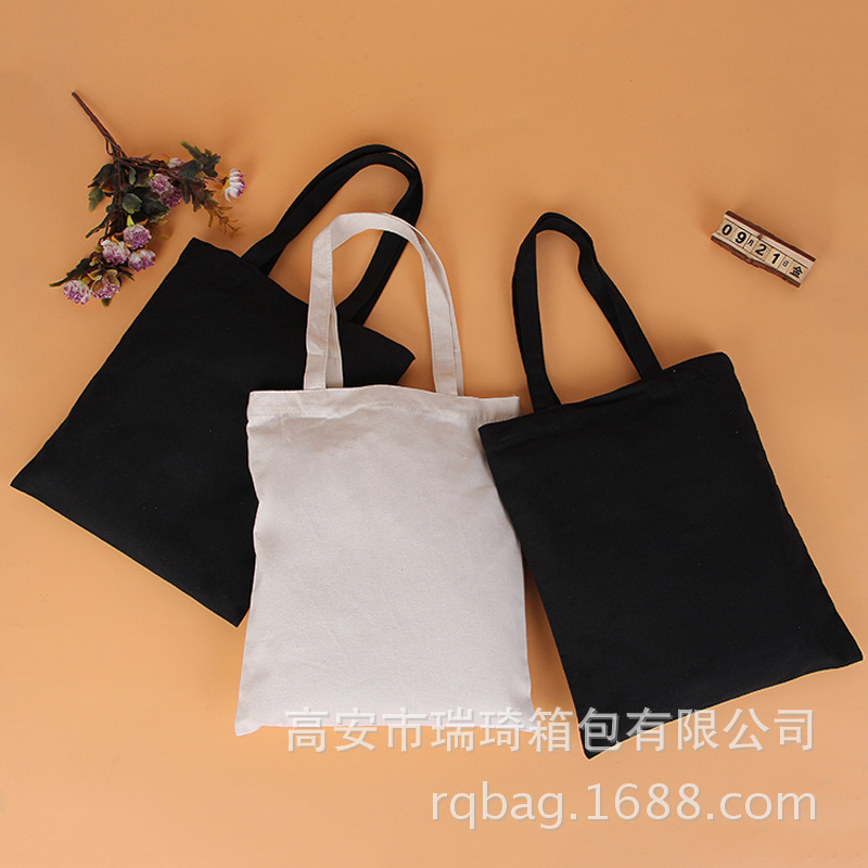 厂家现货学生帆布手提袋 多种款式帆布包现货批发全棉补习购物袋