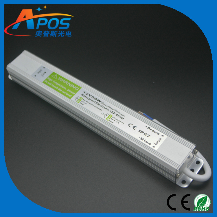 低压LED灯带专用防水开关电源24V50W长条迷你变压器 220V转24V|ms