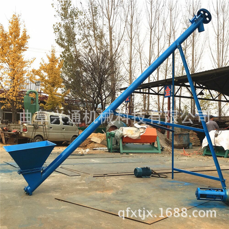 炉渣干灰装车倾斜管式螺旋提升机 盐装罐用不锈钢螺旋提升机