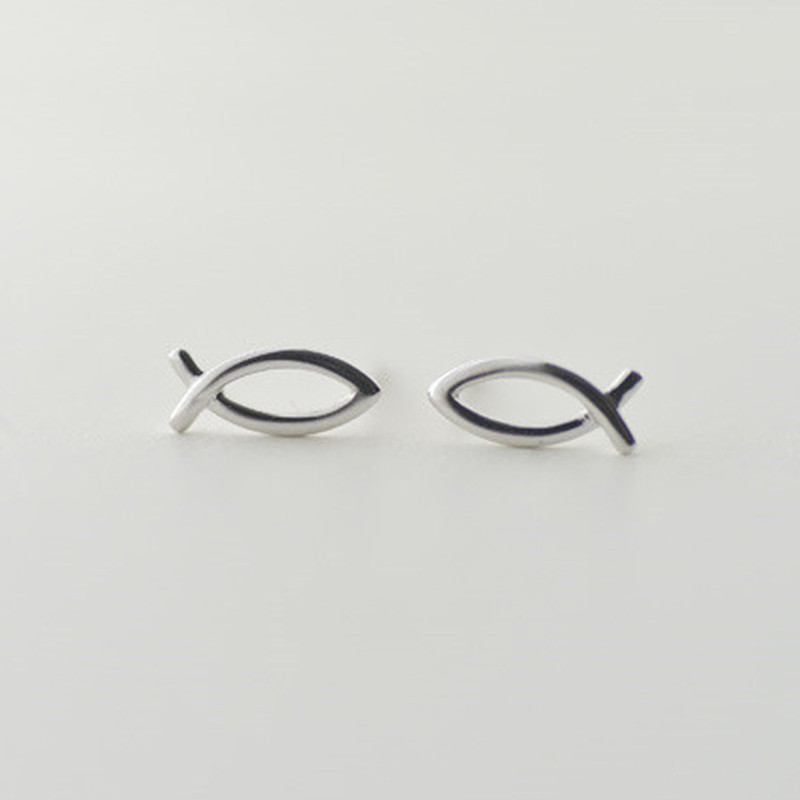 Simple Fish Earrings Alloy Plating Gold Silver Geometric Cute Fish Earrings Wholesale display picture 7